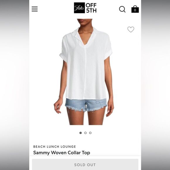 beach lunch lounge Shirt sz L Cotton Waffle White Coastal Beach Minimalist - Picture 4 of 11